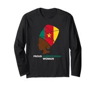 Fière femme camerounaise drapeau indépendance Manche Longue