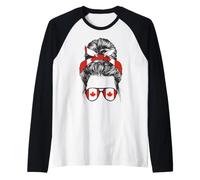Fière Fille canadienne Drapeau du Canada Manche Raglan