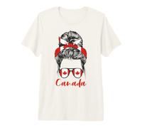 Fière Fille canadienne Drapeau du Canada T-Shirt Haut de Gamme