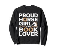 Fière Fille Cheval et Lecture Amateur de Livres Sweatshirt