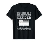 Fière Fille d'un Agent correctionnel Maman Papa mère Papa T-Shirt Graphique avec Valeur
