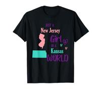 Fière Fille Juste Une Fille du New Jersey dans Un Monde du Kansas T-Shirt