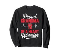 Fière Grand-mère d'un Guerrier Cardiaque Sensibilisation aux Maladies cardiaques Sweatshirt