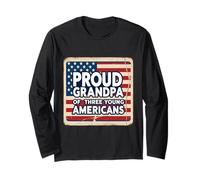 Fière grand-père de trois jeunes américains grand-père petit-enfant Manche Longue