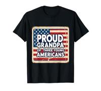 Fière grand-père de trois jeunes américains grand-père petit-enfant T-Shirt