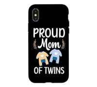 Fière Maman de Jumeaux géniaux Enceintes de Deux bébés mère Coque pour iPhone X/XS