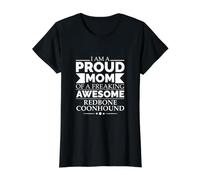 Fière Maman du propriétaire de Chien Redbone Coonhound T-Shirt Graphique avec Valeur, Femme, Noir, S