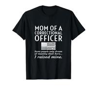 Fière Maman d'un Agent correctionnel mère Officier de Prison T-Shirt Graphique avec Valeur, Homme, Noir, XL