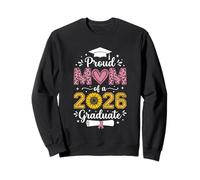 Fière Maman d'un diplômé 2026 Léopard Cœur Tournesol Senior Sweatshirt
