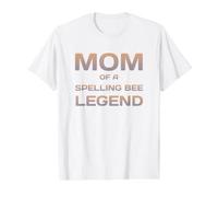 Fière Maman d'une légende d'abeille d'orthographe gagnante Mère Mama Mum T-Shirt Graphique avec Valeur, Homme, Blanc, L
