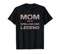 Fière Maman d'une légende d'abeille d'orthographe gagnante Mère Mama Mum T-Shirt Graphique avec Valeur, Homme, Noir, S