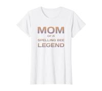 Fière Maman d'une légende d'abeille d'orthographe gagnante Mère Mama Mum T-Shirt Graphique avec Valeur, Femme, Blanc, S