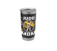 Fière maman judo : famille et arts martiaux en harmonie Gobelet isotherme en acier inoxydable double paroi
