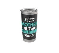 Fière mère de deux filles géniales Gobelet isotherme en acier inoxydable double paroi