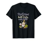 Fière mère d'une Bouteille de vin à moitié Vide Graphique T-Shirt