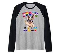 Fiers alliés du Bouledogue français LGBTQ Pride Month Manche Raglan