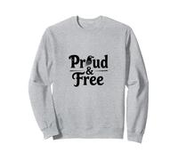 Fiers et Libres : Typographie Patriotique Aigle audacieuse Sweatshirt, Unisexe pour Adultes, Gris Chiné, XXL