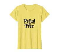 Fiers et Libres : Typographie Patriotique Aigle audacieuse T-Shirt, Femme, Citron, S