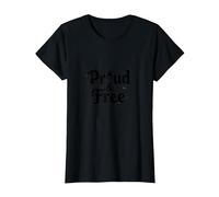 Fiers et Libres : Typographie Patriotique Aigle audacieuse T-Shirt, Femme, Noir, S