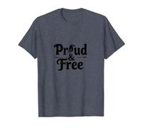 Fiers et Libres : Typographie Patriotique Aigle audacieuse T-Shirt, Homme, Bleu Chiné, 6XL