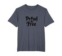 Fiers et Libres : Typographie Patriotique Aigle audacieuse T-Shirt, Homme Grandes Tailles, Bleu Chiné, 4X Tall