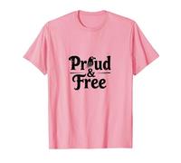 Fiers et Libres : Typographie Patriotique Aigle audacieuse T-Shirt, Homme, Rose, M