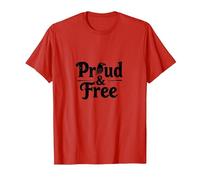 Fiers et Libres : Typographie Patriotique Aigle audacieuse T-Shirt, Homme, Rouge, L