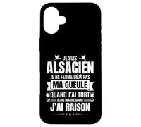Fierté Alsacienne Humour Région Alsace Cadeau Vrais Alsacien Coque pour iPhone 16 Plus