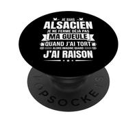 Fierté Alsacienne Humour Région Alsace Cadeau Vrais Alsacien PopSockets PopGrip Adhésif