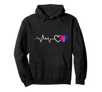 Fierté Bi Battement de Cœur Féminin Amour LGBTQ+ Sweat à Capuche