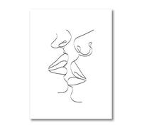 Fierté Cadeau Lesbienne Femme Baiser Ligne Affiche Imprime Noir Blanc Toile Peinture Minimaliste Mur Art Salon Maison DéCoration Murale Photo 40 × 60 Cm Sans Cadre