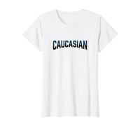 Fierté Caucasienne Texte Varsity Montagnes du Caucase Kavkaz T-Shirt Graphique avec Valeur, Femme, Blanc, M