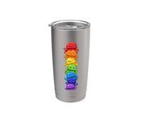Fierté Des Méduses Arc-en-ciel Kawaii Cute Lgbtq Stack Gobelet isotherme en acier inoxydable double paroi