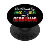 Fierté des nationalités Mixtes brésiliennes et géorgiennes brillamment PopSockets PopGrip Adhésif