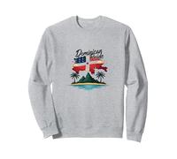 Fierté Dominicaine : Célébration Patriotique de l'île paradisiaque Sweatshirt, Unisexe pour Adultes, Gris Chiné, M