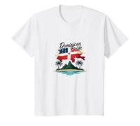 Fierté Dominicaine : Célébration Patriotique de l'île paradisiaque T-Shirt, Enfant, Blanc, 2 Ans