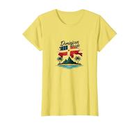 Fierté Dominicaine : Célébration Patriotique de l'île paradisiaque T-Shirt, Femme, Citron, 3XL