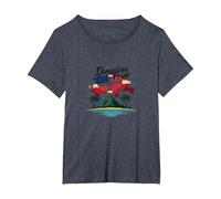 Fierté Dominicaine : Célébration Patriotique de l'île paradisiaque T-Shirt, Femme Grandes Tailles, Bleu Chiné, 5X