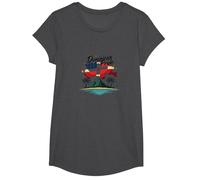 Fierté Dominicaine : Célébration Patriotique de l'île paradisiaque T-Shirt, Fille, Chiné Foncé, S