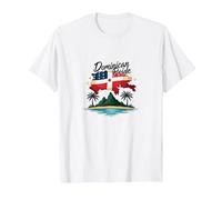 Fierté Dominicaine : Célébration Patriotique de l'île paradisiaque T-Shirt, Homme, Blanc, 4XL