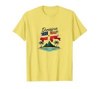 Fierté Dominicaine : Célébration Patriotique de l'île paradisiaque T-Shirt, Homme, Citron, 3XL