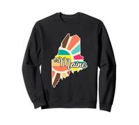 Fierté du Maine avec Un Design rétro coloré Sweatshirt