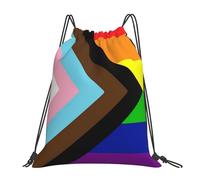 Fierté Du Progrès, Inclusivité, Personnes De Couleur, Arc-En-Ciel Unisexe Sac À Cordon Grand Sac À Dos À Cordon Léger Gym Sack Pour Yoga Piscine Vacances