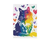 Fierté Mois A coloré chat drapeaux d'extérieur pour jardin Pâques porte bannière pour décoration extérieure 28 x 40 cm double face