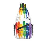 Fierté Rainbow L'Amour Gay Triomphe Rainbow Sac À Dos Bandoulière Antivol Sling Bag Multifonctionnel Sac À Bandoulière Pour Femme Homme Randonnée