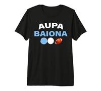 Fierté Rugby Bayonne Aupa Baiona Pays Basque Bleu Et Blanc T-Shirt Haut de Gamme