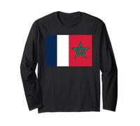 Fierté Simple Franco Marocain Drapeau France Maroc Manche Longue