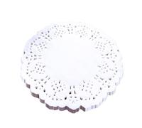 Fierudeng 100 Pièces Napperon en Papier Rond, Napperon Dentelle Blanc, Dessous De Verre pour Pâtisserie De Gâteaux, Papier Absorbant pour Dessert, Photo