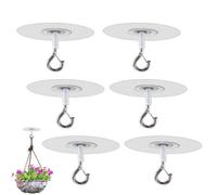 Fierudeng 6 Pièces Crochet Adhésif Plafond En Transparents, Crochets De Plafond Autocollants Sans Perçage, Résistants À L'eau, Outils De Décoration Pour Décorations, Lumières Et Ballons
