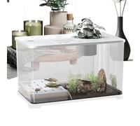 Fierudeng Aquarium pour Poissons | Grands Aquariums Kits Débutants,Conteneur Moderne Panoramique avec Zone Repos Tortue pour Guppy Betta Méduse Crevette Appartement Bureau Domestique